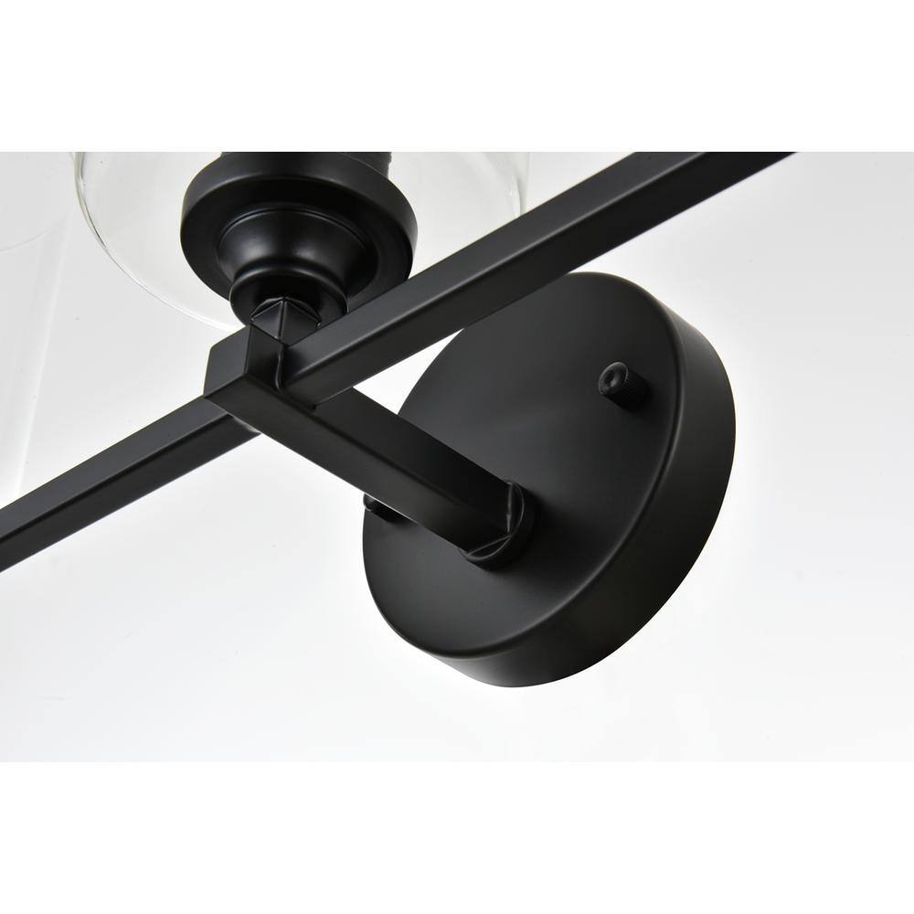 Living District - Mayson 3 light Bath Sconce - Black And Clear