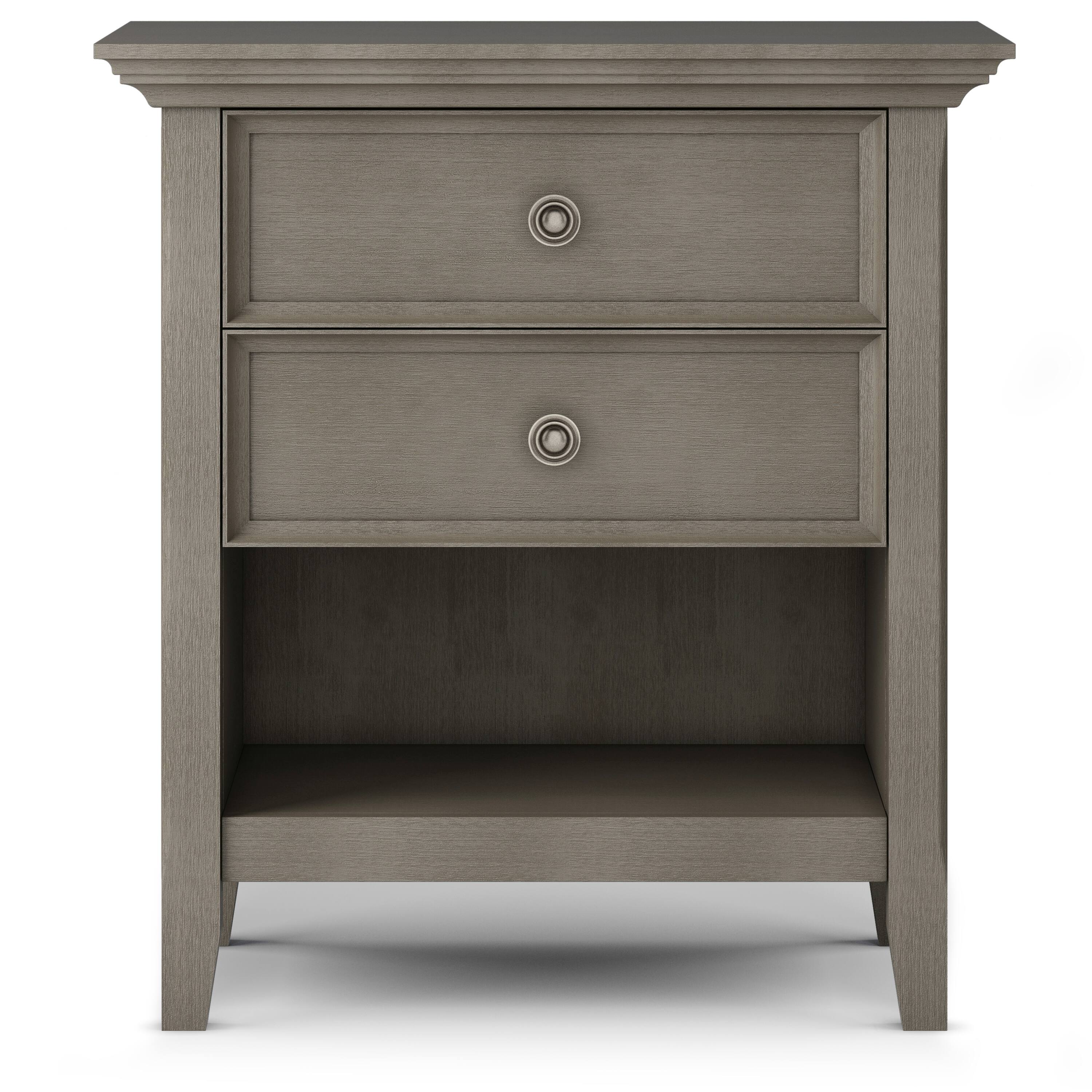 Alt View 11. Simpli Home - Amherst Bedside Table - Farmhouse Grey.