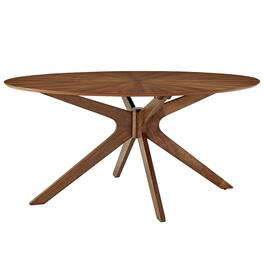 Modway - Crossroads 63" Oval Wood Dining Table - Brown