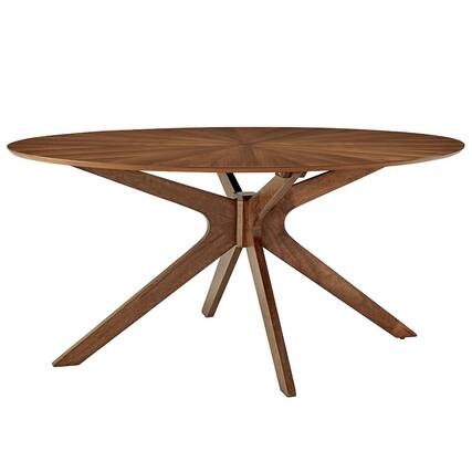 Front. Modway - Crossroads 63" Oval Wood Dining Table - Brown.