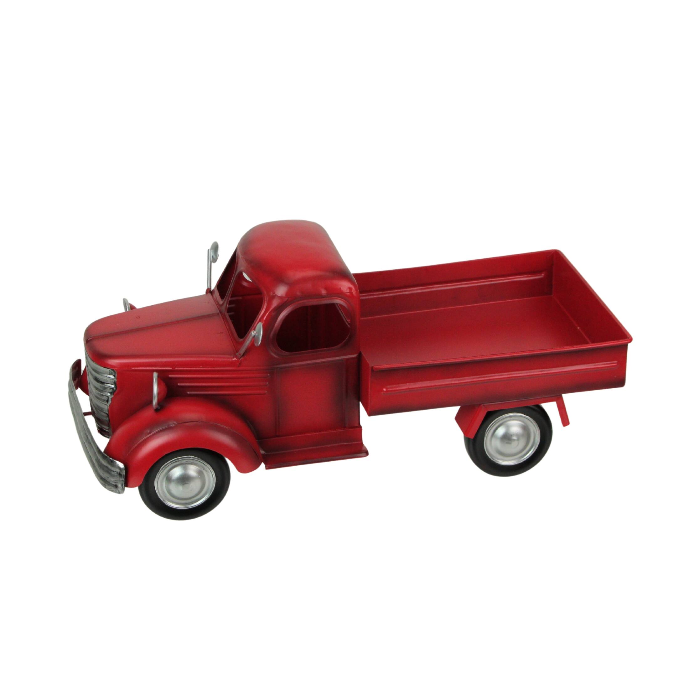 Alt View 8. Zeckos - Vintage Red Truck Metal Planter – Nostalgic Decor for Indoors & Outdoors - Red.
