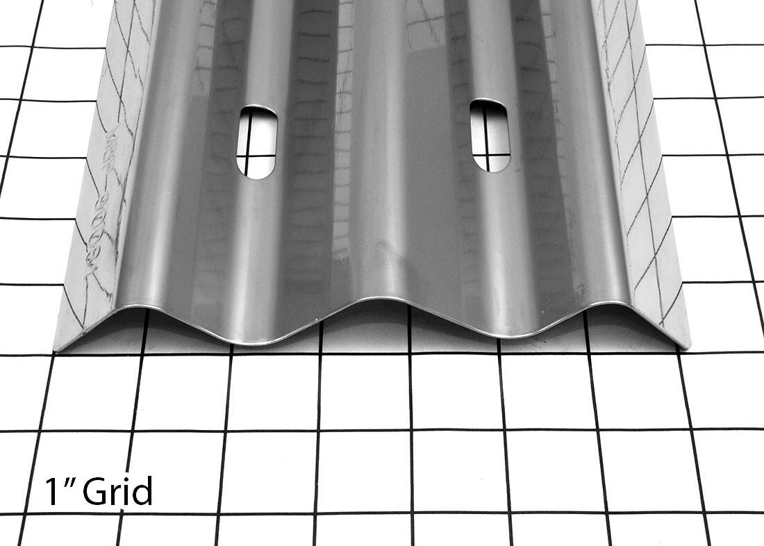 Alt View 2. Music City Metals - Music City Metals - MCM989008110 heat plate ss 14.5 x 7.25 Jenn Air V grates heat plates and angles.