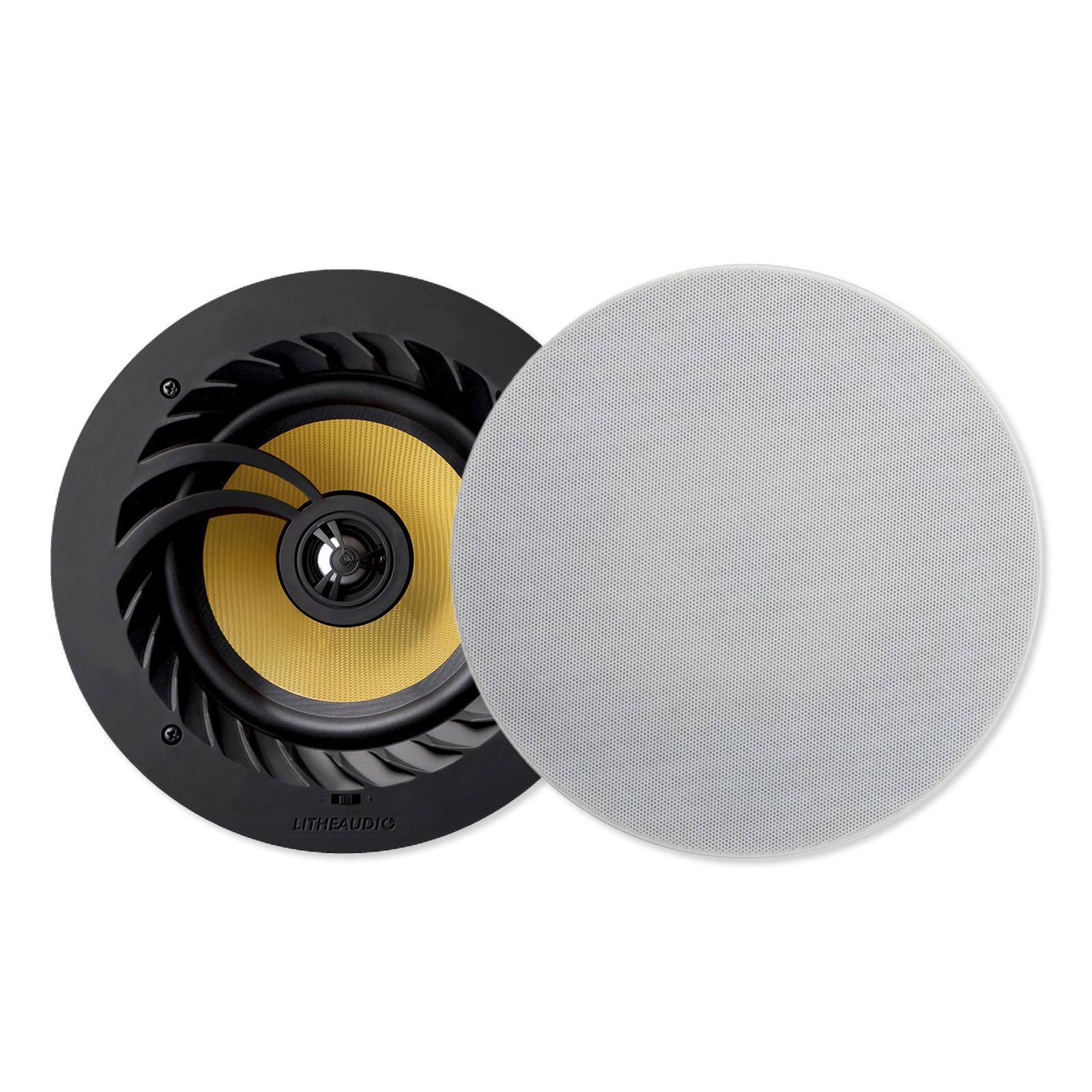 Alt View 2. Lithe Audio - 6.5 In. 2-way Passive Slave Ceiling Speaker (Single) - Black.