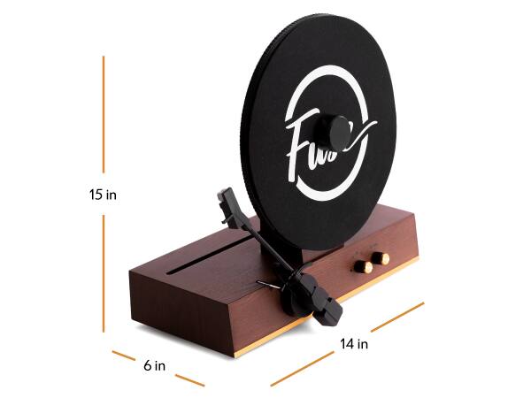 Alt View 1. Fuse Audio - Fuse GLD Vertical Turntable Record Player | BT, AUX | Audio Technica Needle | Real Ash Wood & Gold Trim - Ash Wood with Gold Trim.