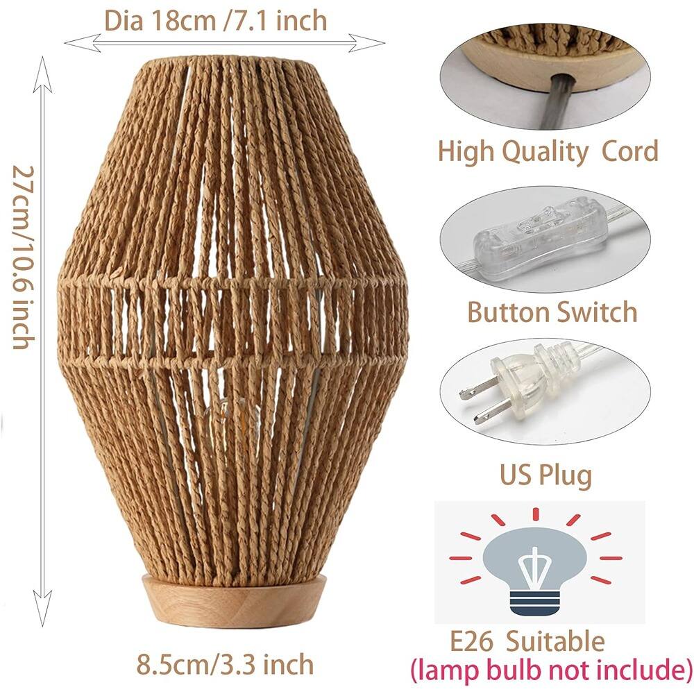 Dia 18cm / 7.1 inch  
27cm / 10.6 inch  
High Quality Cord  
Button Switch  
US Plug  
8.5cm / 3.3 inch  
E26 Suitable (lamp bulb not include)