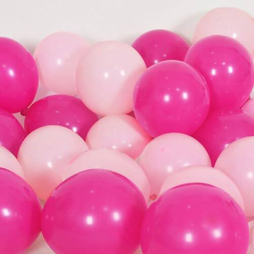 Front. Vulpecula Spade - Pink Balloons, 100pcs Light Pink and Hot Pink Latex Balloons 12 Inch w/Ribbon for Valentines Women Grils Birthday - Hot Pink and Pink.