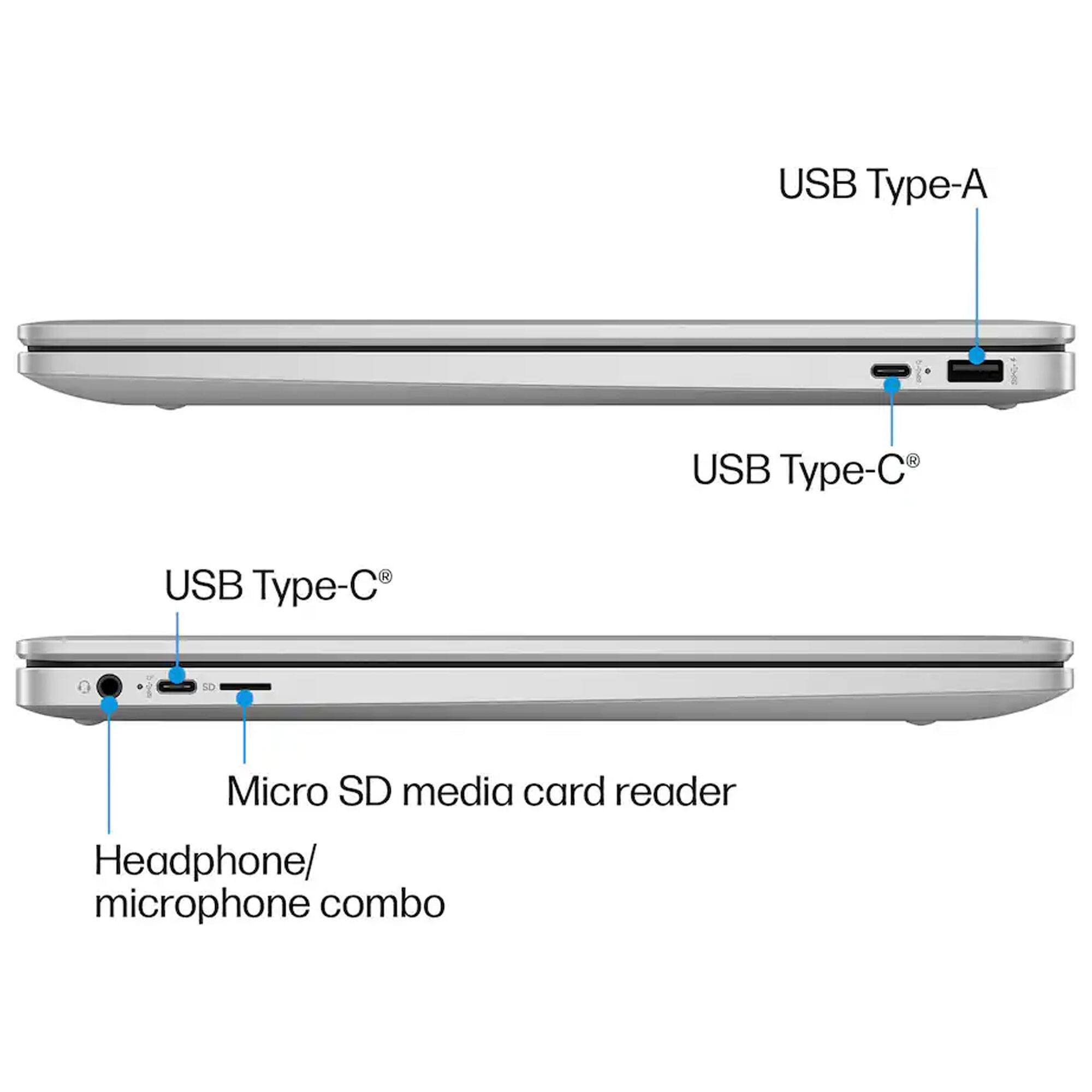 USB Type-A  
USB Type-C  
USB Type-C  
Micro SD media card reader  
Headphone/ microphone combo