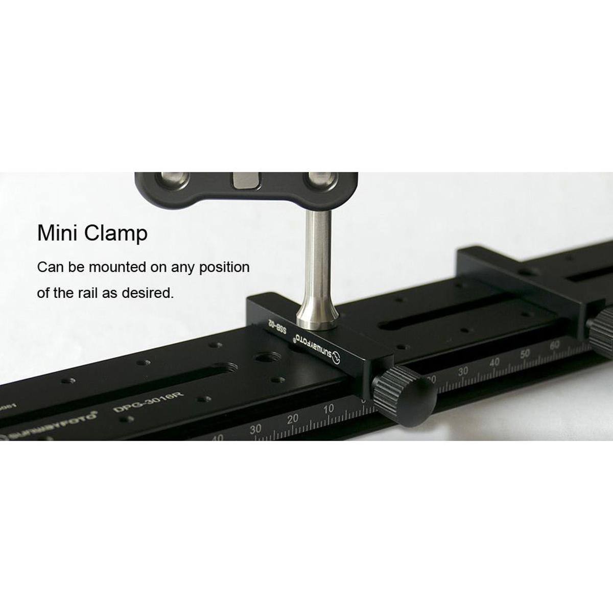 Mini Clamp Can be mounted on any position of the rail as desired.  
20-802 SUNWAYFOTO 081 DPG-3016R 20 10 SUNWAYFOTO 10 30

20  
30  
40  
50