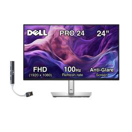 Dell - PRO 24 Plus 24" FHD IPS Monitor, 5ms Response Time, Anti-Glare, Flicker Free, Displayport, HDMI & DKZ Hub - Black/Silver