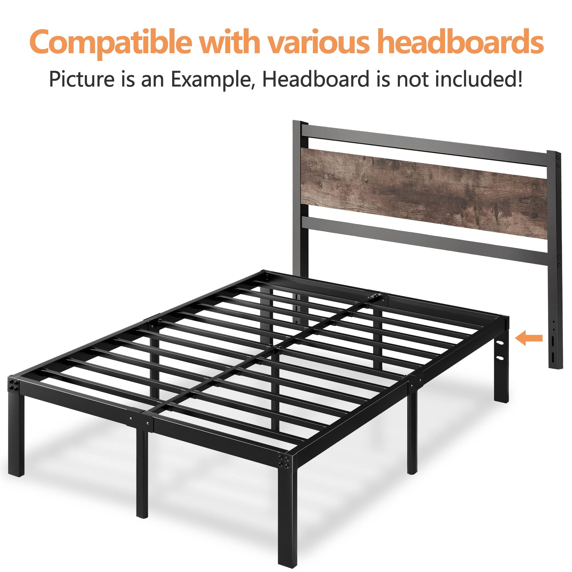 Compatible with various headboards  
Picture is an Example, Headboard is not included!