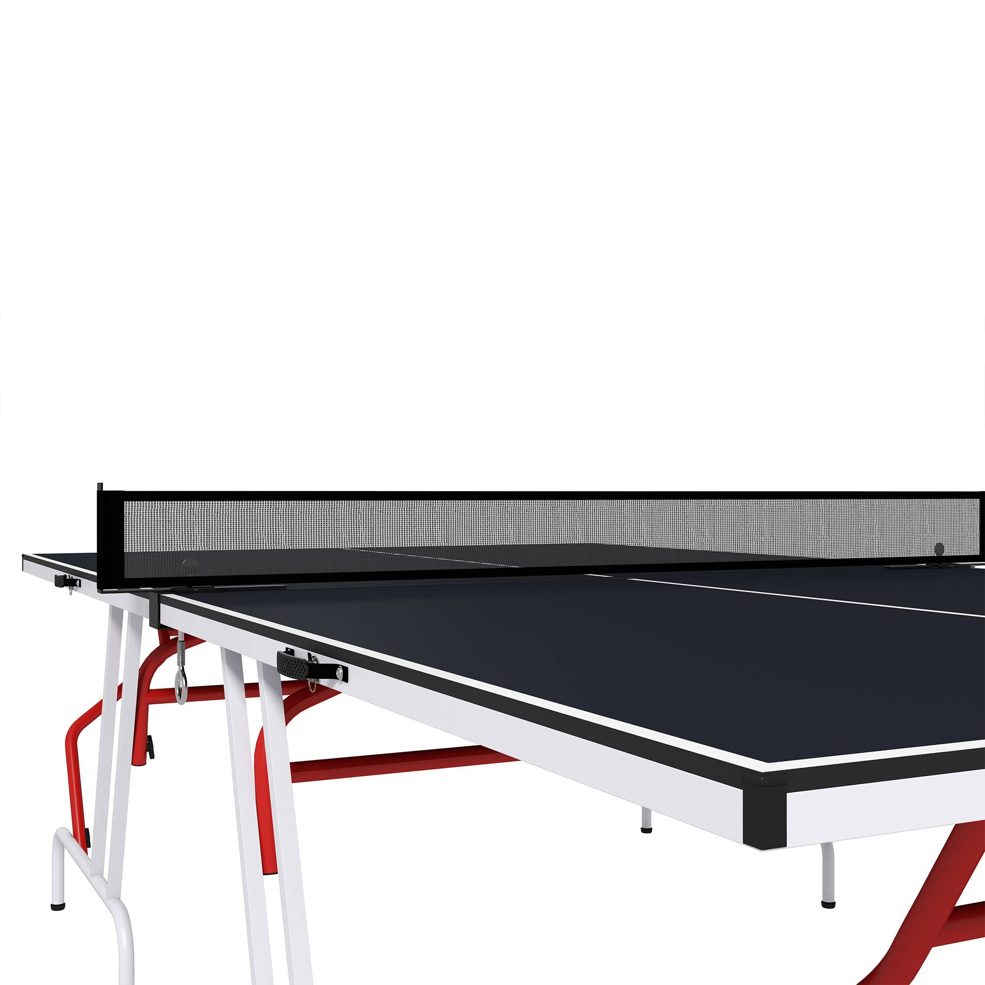 Alt View 7. Soozier - Full Size Ping Pong Table, Folds into Quarters, Portable Table Tennis Table with Net, Paddles, Balls, MDF - Charcoal Gray.