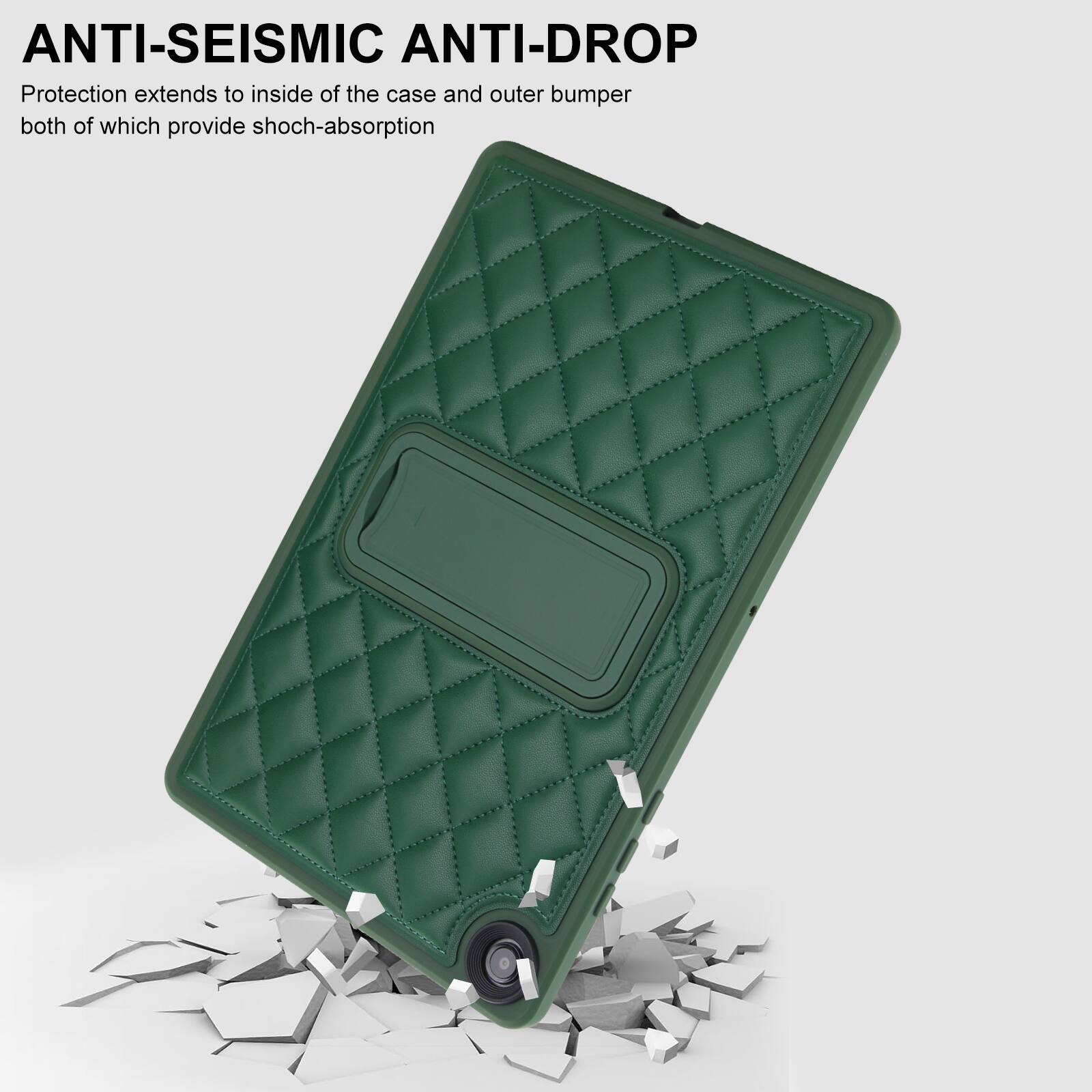 ANTI-SEISMIC ANTI-DROP  
Protection extends to inside of the case and outer bumper both of which provide shock-absorption