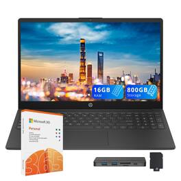 HP - 15.6" FHD Business Laptop,Intel Core 7-150U,16GB RAM,512GB SSD+288GB Dock Set,1 Year Office 365,Win 11 Pro - Black