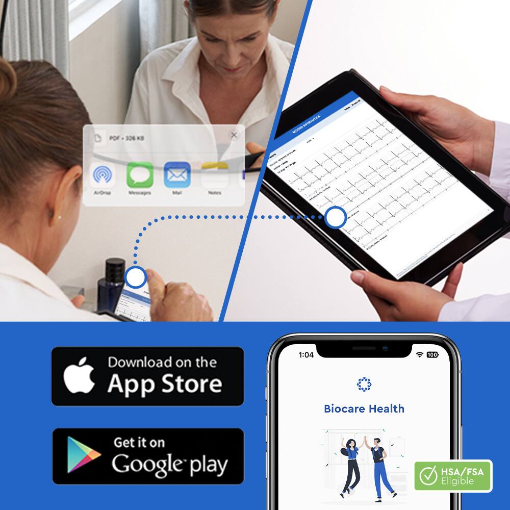 POF 324 KB x - - Arbrap Messages Mtal Ntera Download on the App Store 1:04 Biocare Health 100 Get it on Google play HSA HSA/FSA FSA Eligible