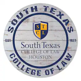 Jardine - South Texas College of Law 20" x 20" Indoor/Outdoor Weathered Circle Sign - White