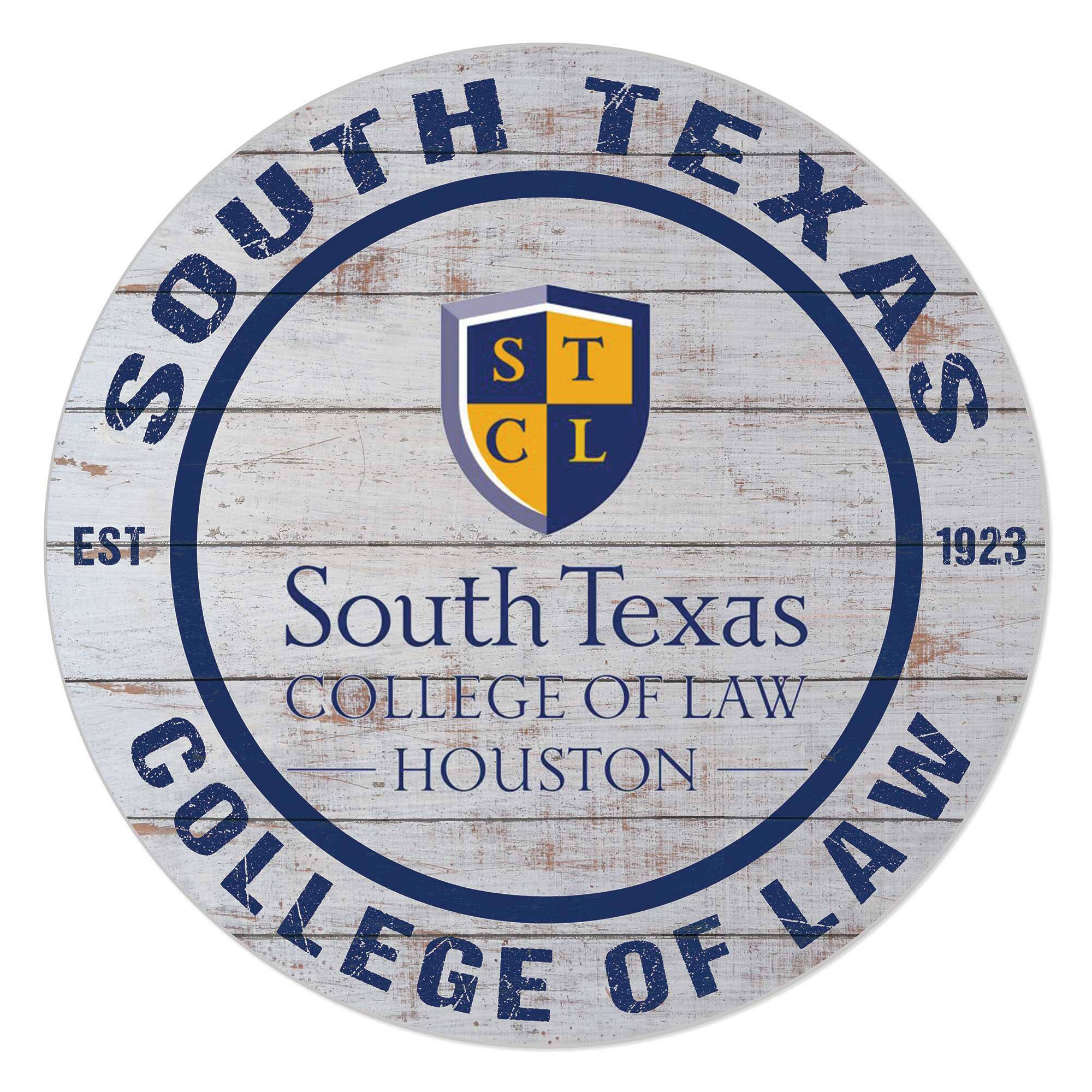 South Texas College of Law 20" x 20" Indoor/Outdoor Weathered Circle Sign