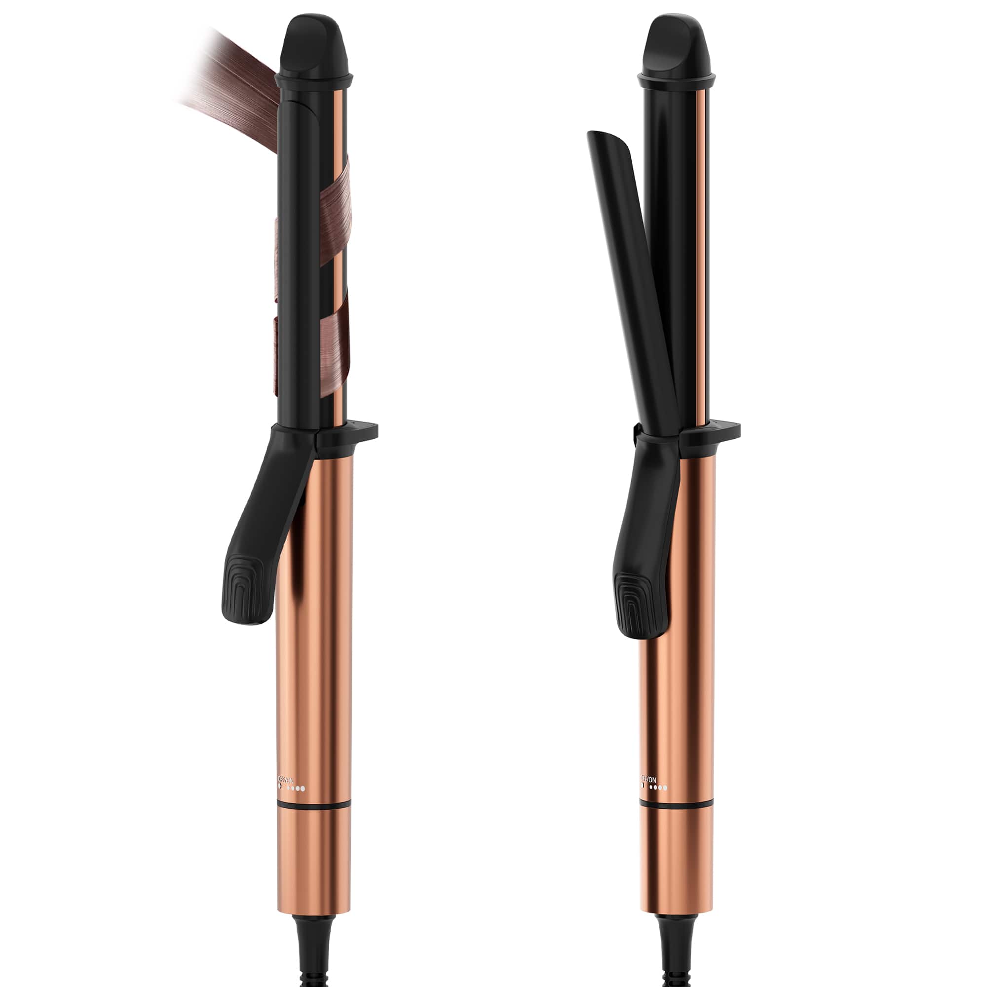 NICEBAY - Curling Iron, Ceramic Curling Wand with 6 Temperature Up to 430°F, Hair Curler for Multiple Hair Type - Golden