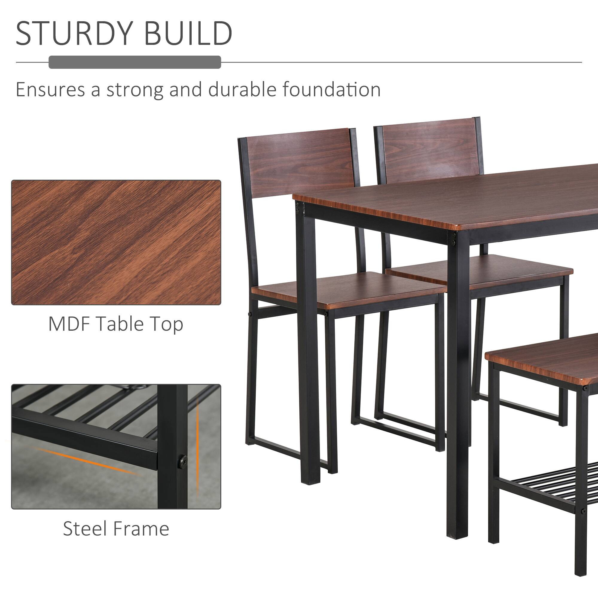 STURDY BUILD  
Ensures a strong and durable foundation  

MDF Table Top  
Steel Frame
