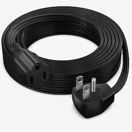 Maximm - Extension Cord Heavy Duty (25 Ft) Flat Wire 3-Prong Flat Plug, 14 AWG Power Cord - UL Certified - Black