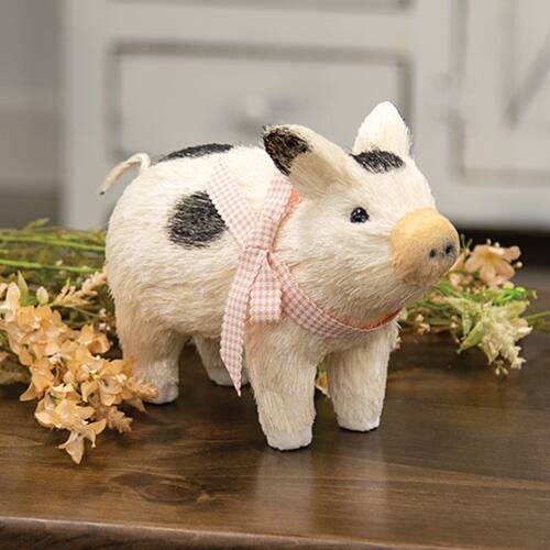 Angle. BreeBe - Sisal Farmhouse Pig - White.
