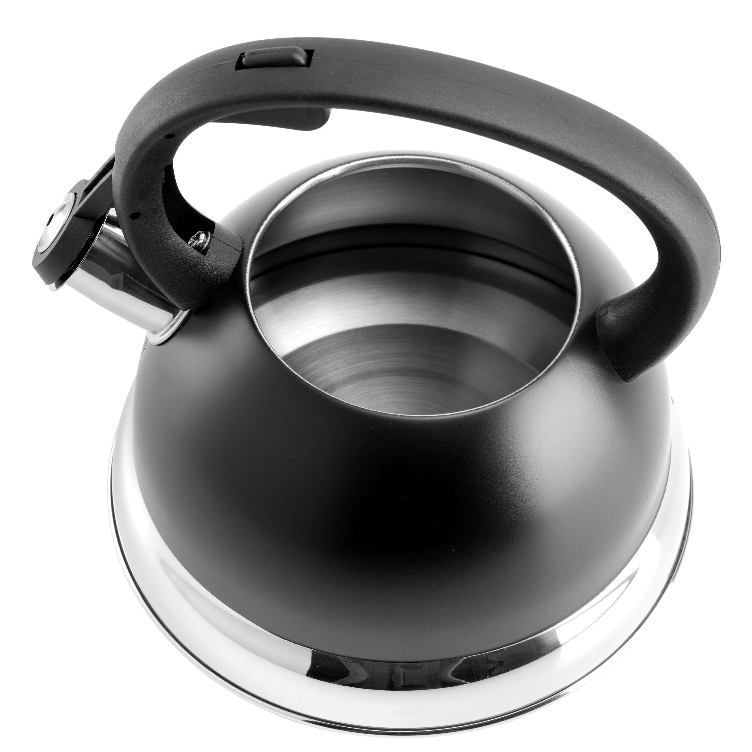 Alt View 3. Mr. Coffee - Mr. Coffee Flintshire 1.75 Quart Whistling Stovetop Tea Kettle in Black - Black.