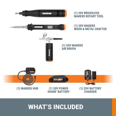 WORX WX993L MakerX Kit with Rotary Tool, Wood & Metal Crafter, and WORX WX993L MakerX Kit with Rotary Tool, Wood & Metal Crafter, and
