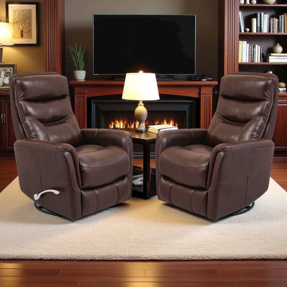 Alt View 1. Starlight Canyon Home - Robust Recliner Nursery Glider Set – Elegant Boucle Chairs for Comfort - Brown.