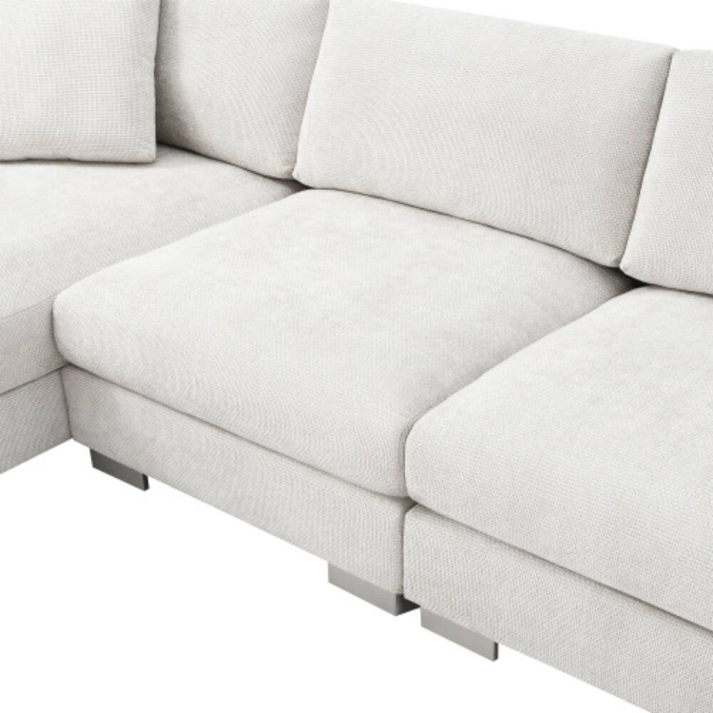 Alt View 6. LUCKY ONE - 96" L-Shape Modern Cloud Chenille Sectional Sofa w/ Oversized Chaise & 2 Pillows - Minsk Gray.