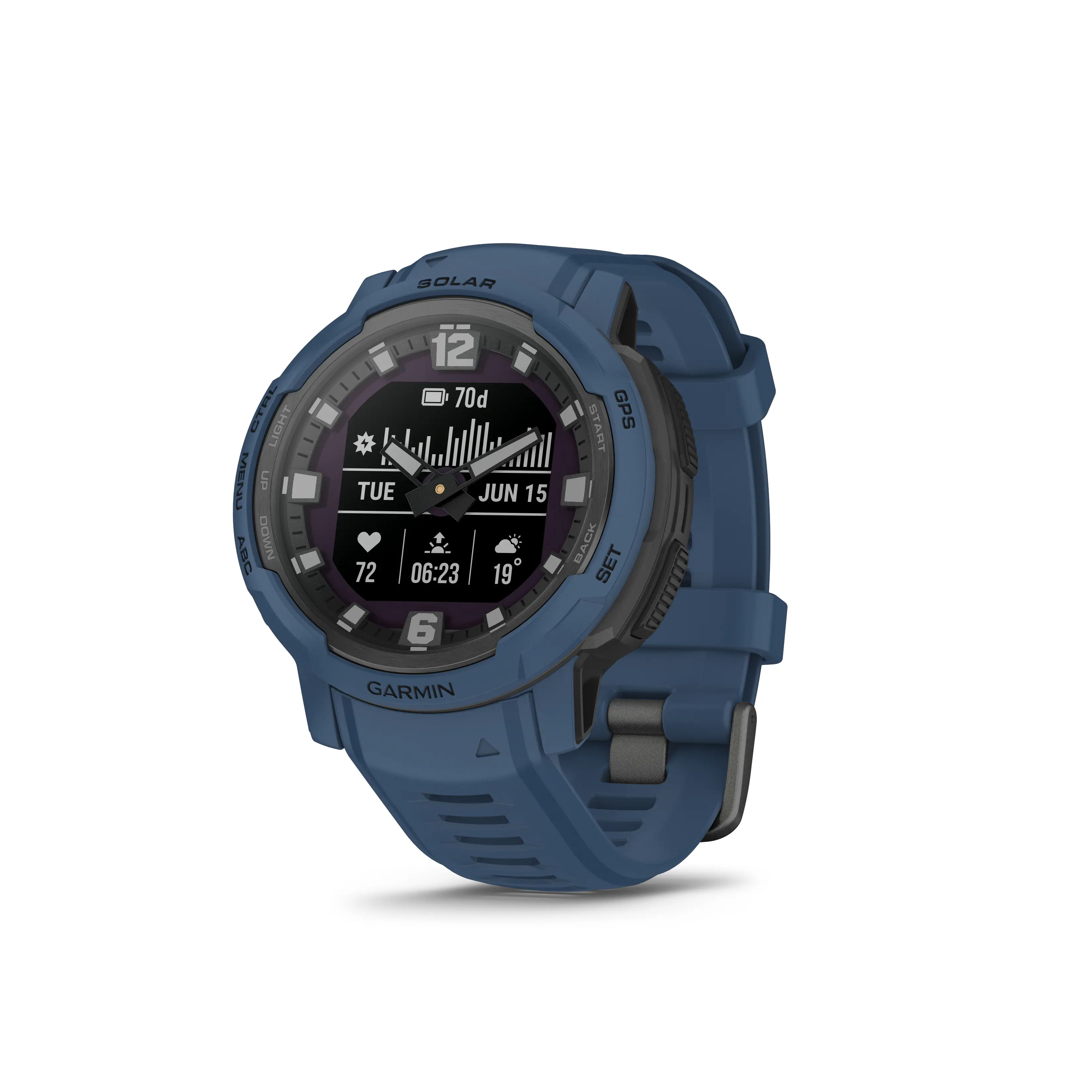 Left. Garmin - Instinct Crossover Solar 45mm Smartwatch Fiber-reinforced Polymer - Tidal Blue.