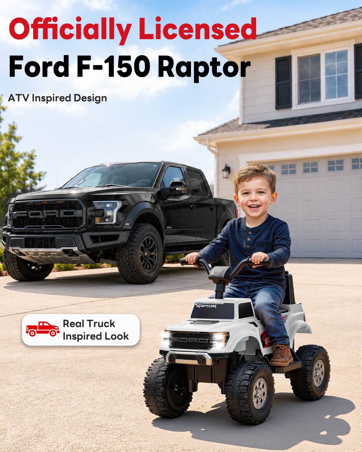 Officially Licensed Ford F-150 Raptor ATV Inspired Design

RAPTOR

Real Truck Inspired Look