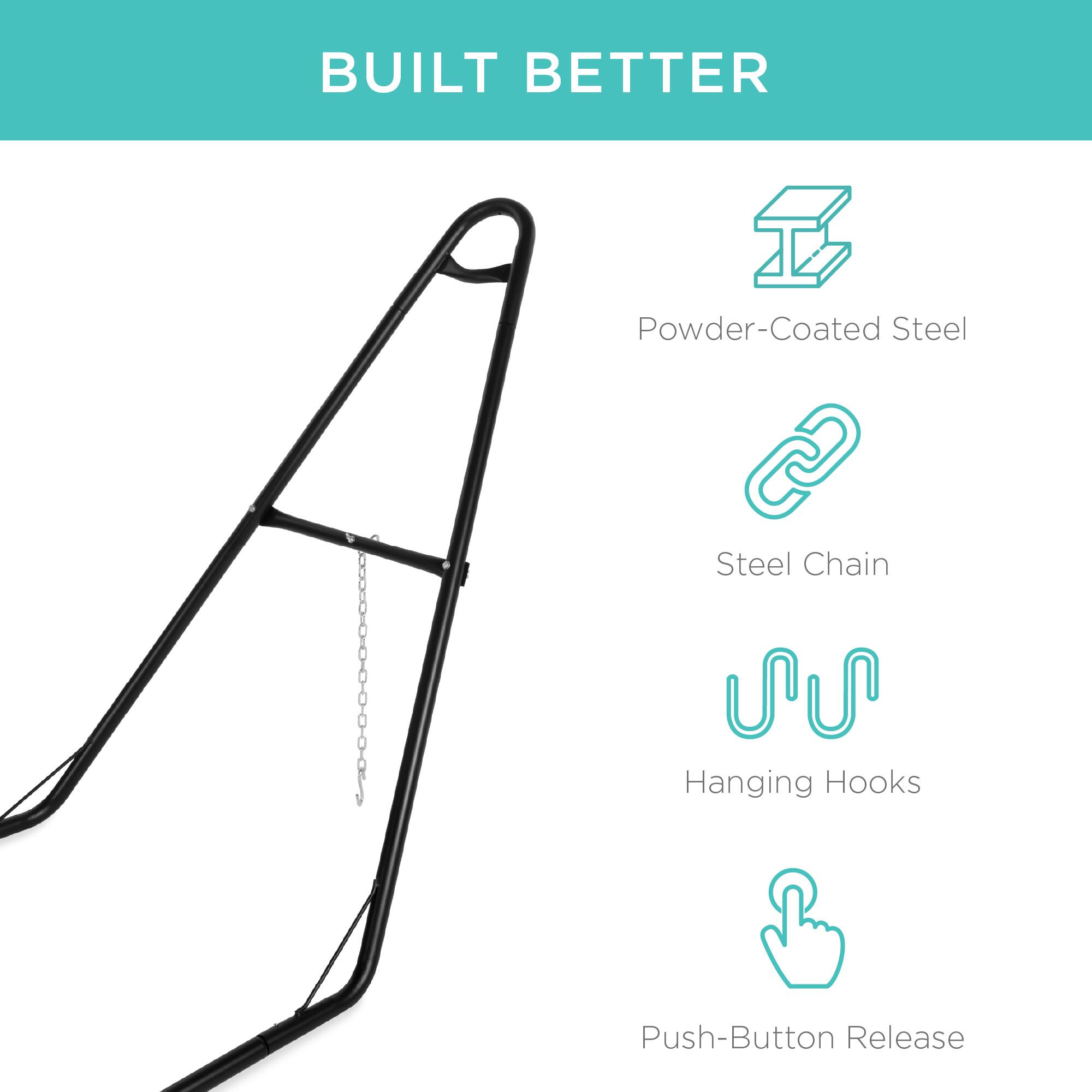 BUILT BETTER

- Powder-Coated Steel
- Steel Chain
- Hanging Hooks
- Push-Button Release