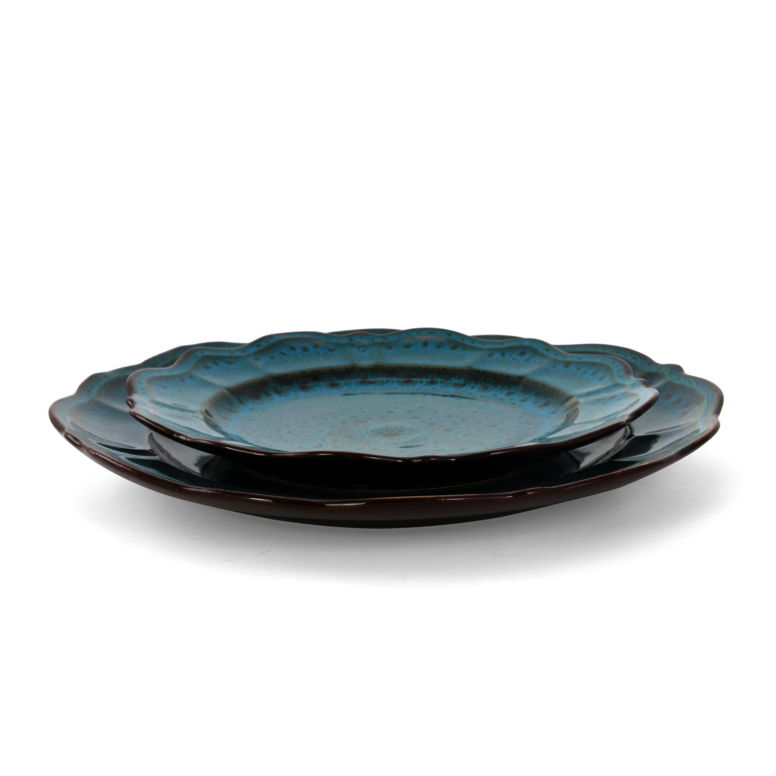 Alt View 9. Elama - Elama Lavish Blue 16 Piece Dinnerware set with Complete Setting for 4 - Lavish Blue.