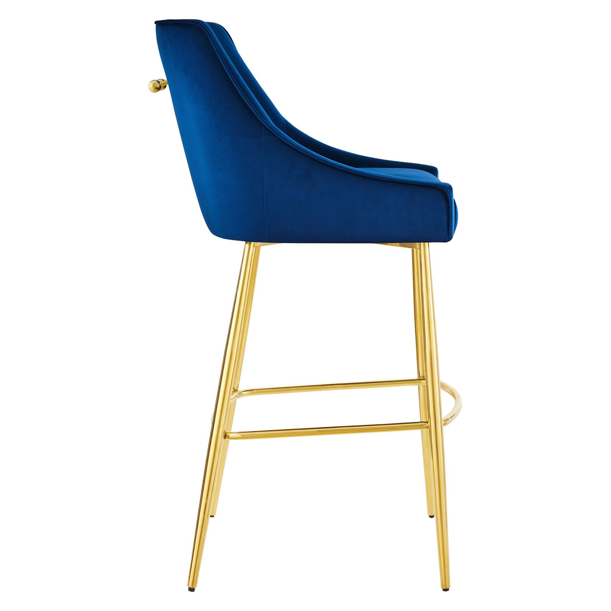 Alt View 1. Modway - Discern Performance Velvet Bar Stool by Modway - Navy.