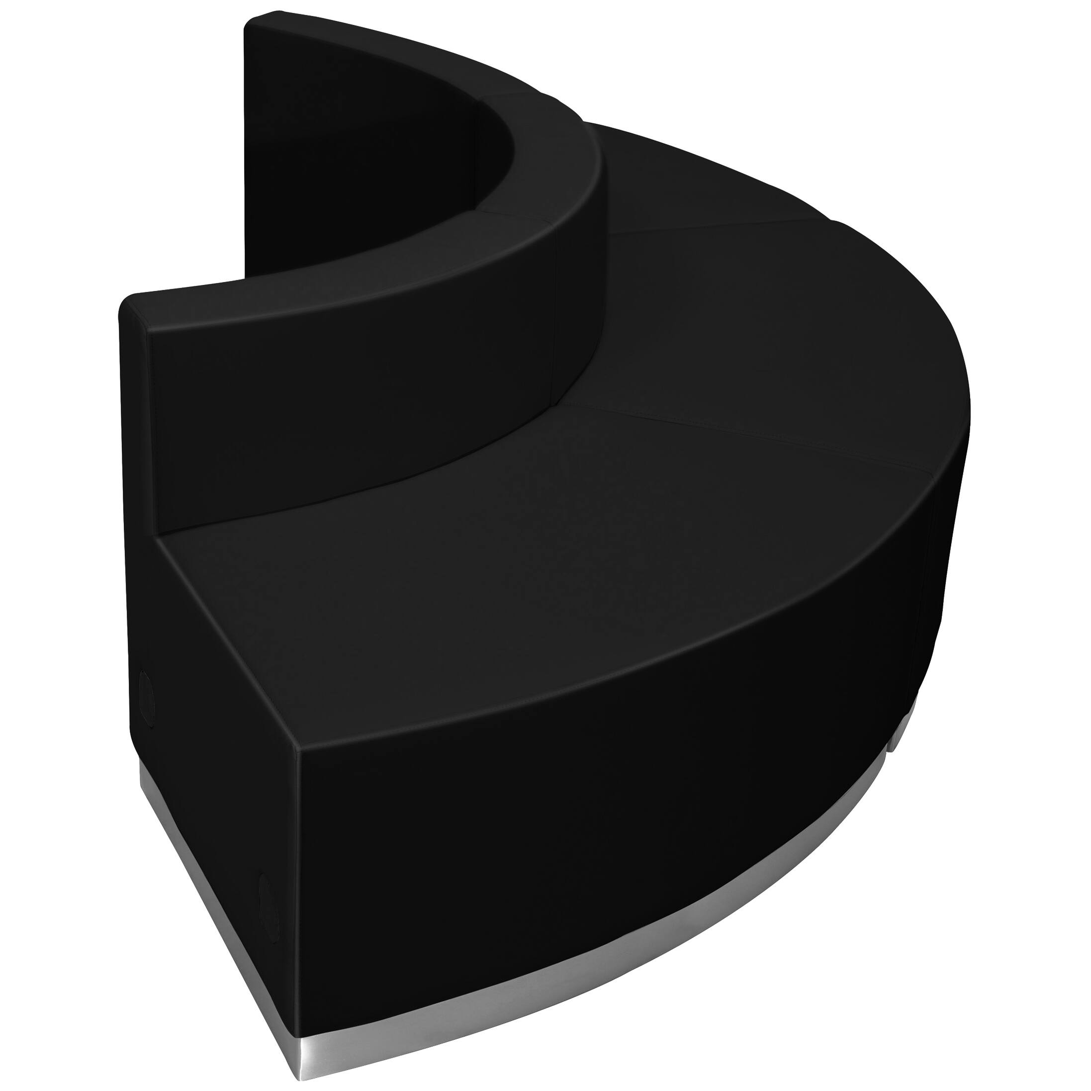 Alt View 3. Emma + Oliver - Faux Leather Modular Reception Seating Configuration, 3 Pieces - Black.