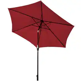 Mondawe - 10 Feet Outdoor Patio Umbrella with Tilt Adjustment and Crank - Dark Red