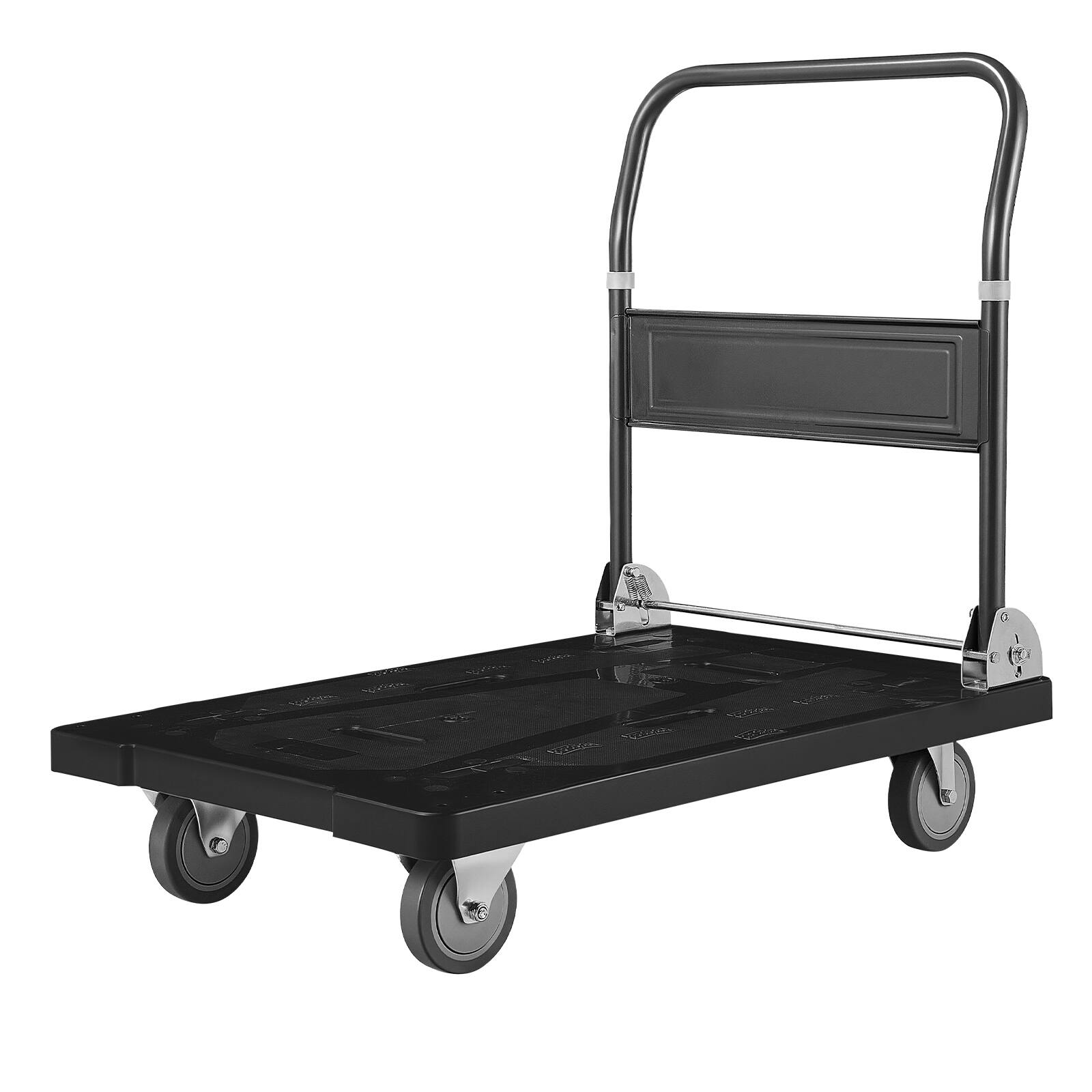 Alt View 5. VEVOR - Foldable Push Cart Dolly, 1000 lbs Capacity, Folding Platform Truck with Swivel Wheels, Moving Platform Hand Truck - Black.