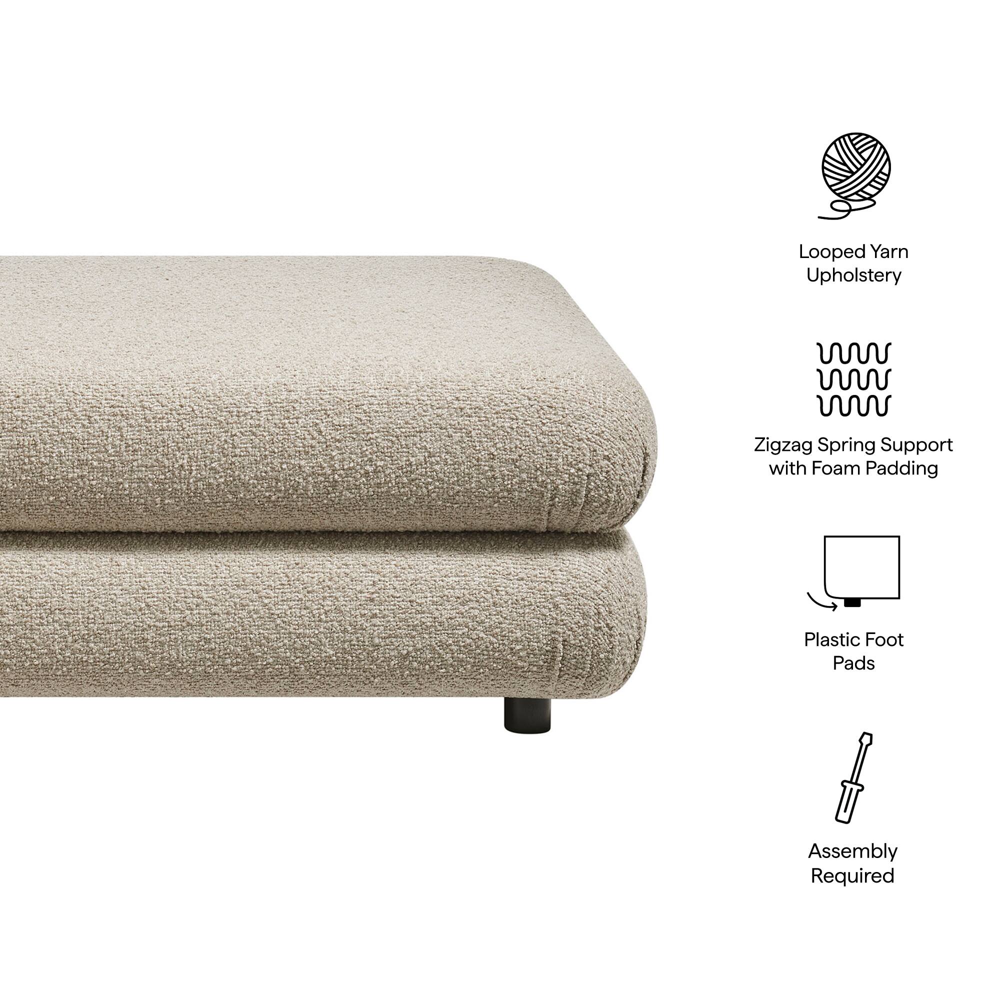 Looped Yarn Upholstery Zigzag Spring Support with Foam Padding Plastic Foot Pads Assembly Required