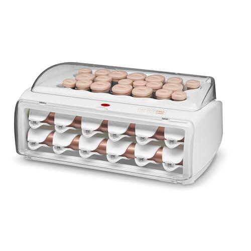 Front. Vulpecula Spade - INFINITIPRO BY Ceramic Flocked - Hot Rollers for Long, Medium, and All Hair - Hair Curler - Hair Roller Clips Included -.