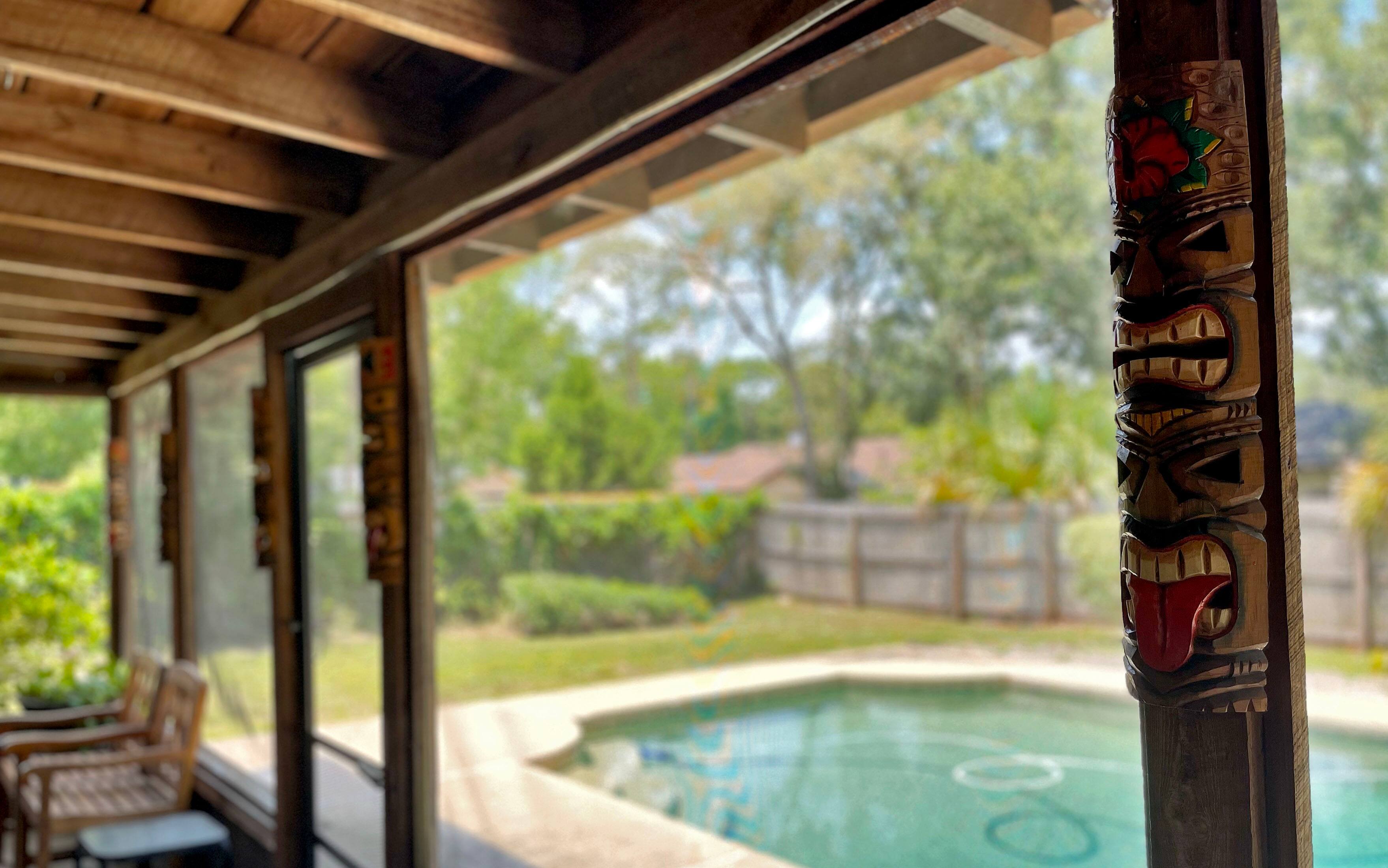 Alt View 3. Zeckos - Set of 5 Double Tiki Mask Totem Wall Decor Hand Carved Tribal Sculpture 24 Inch - Multicolored.