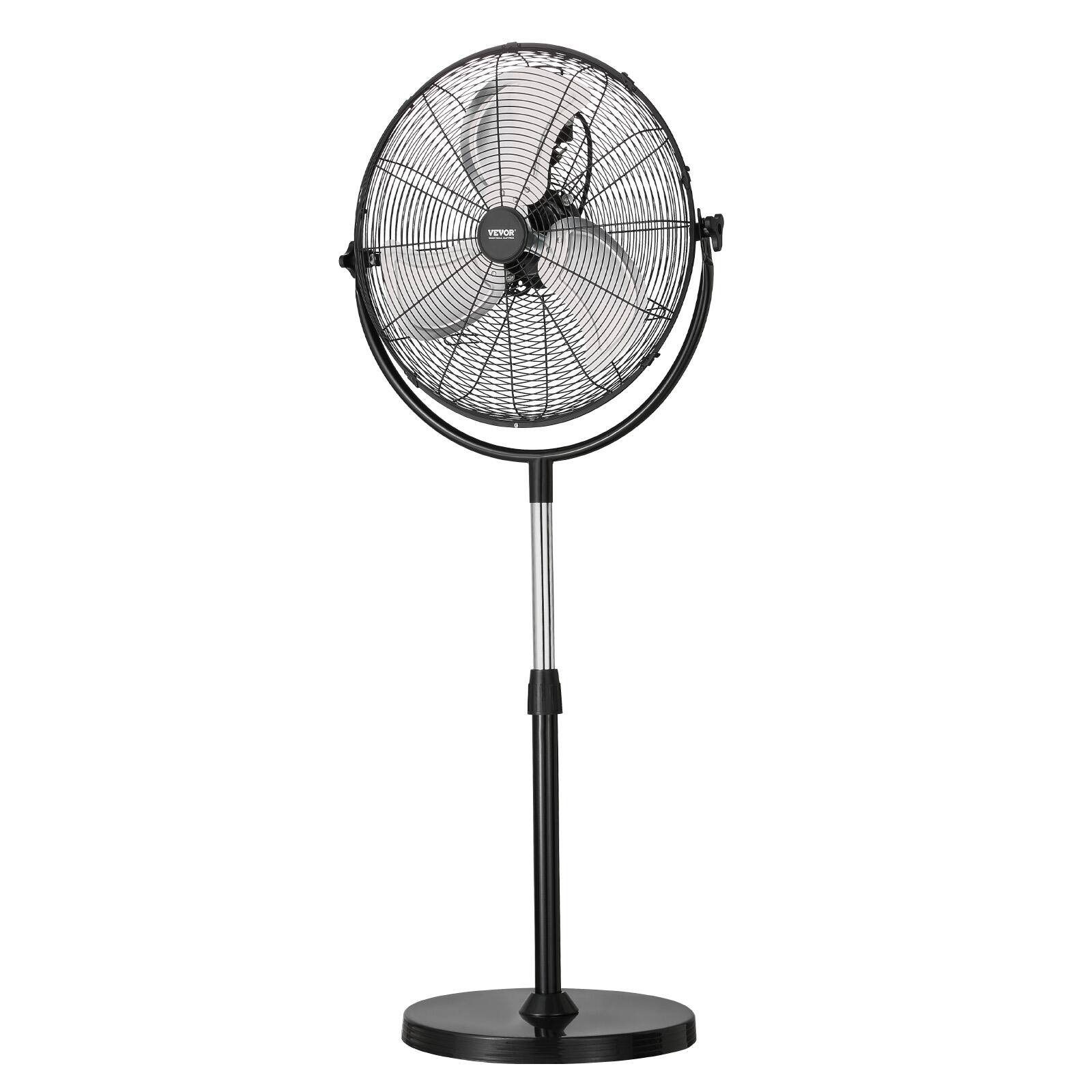Alt View 5. VEVOR - Industrial Pedestal Fan, 20 Inch Standing Fan with 46.9 to 59.6 Inches Adjustable Height, Floor Fans with 3 Speeds - Black.