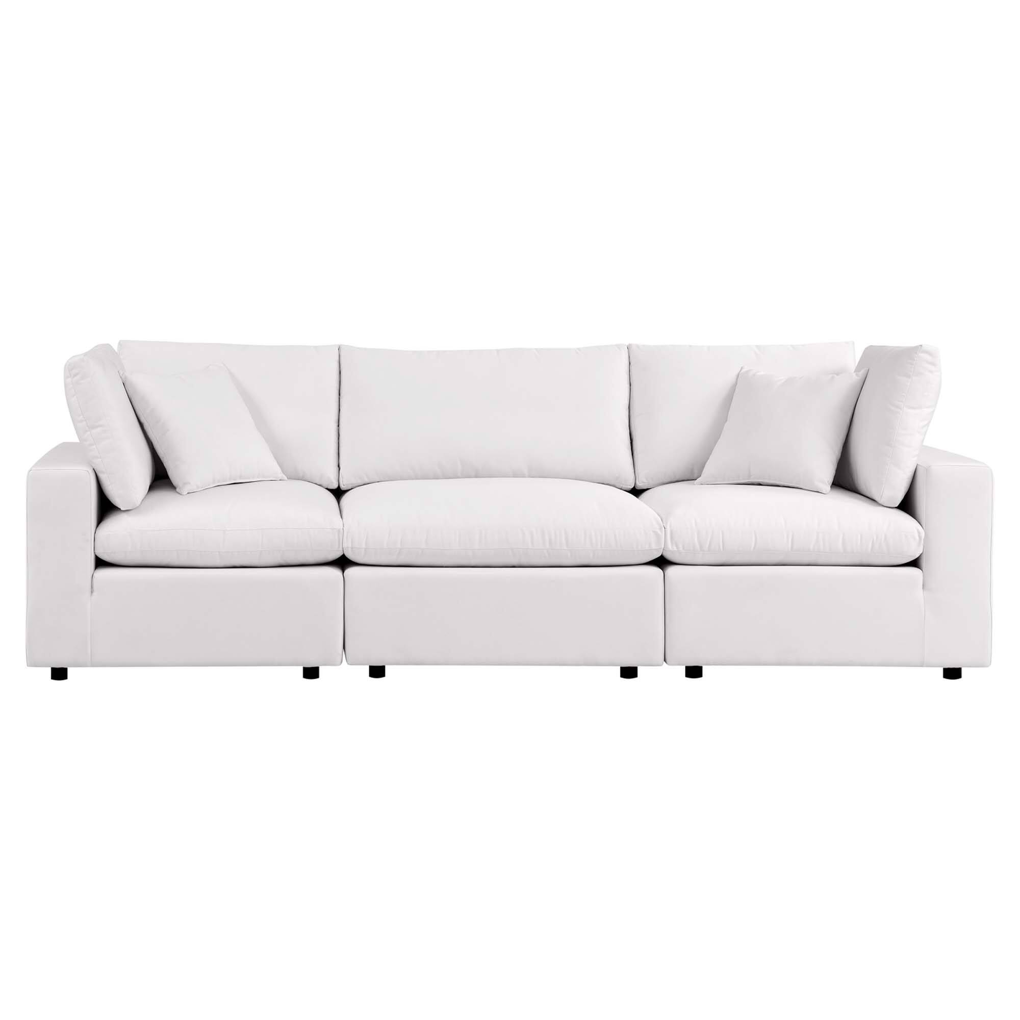 Alt View 5. Modway - Commix Overstuffed Outdoor Patio Sofa by Modway - White.