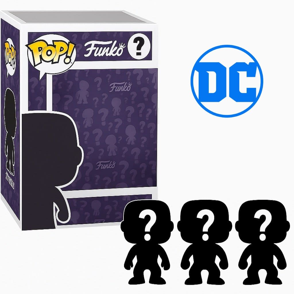 Set of 3 Surprise Mystery DC Comics Funko Pop! Randomly Selected - Black
