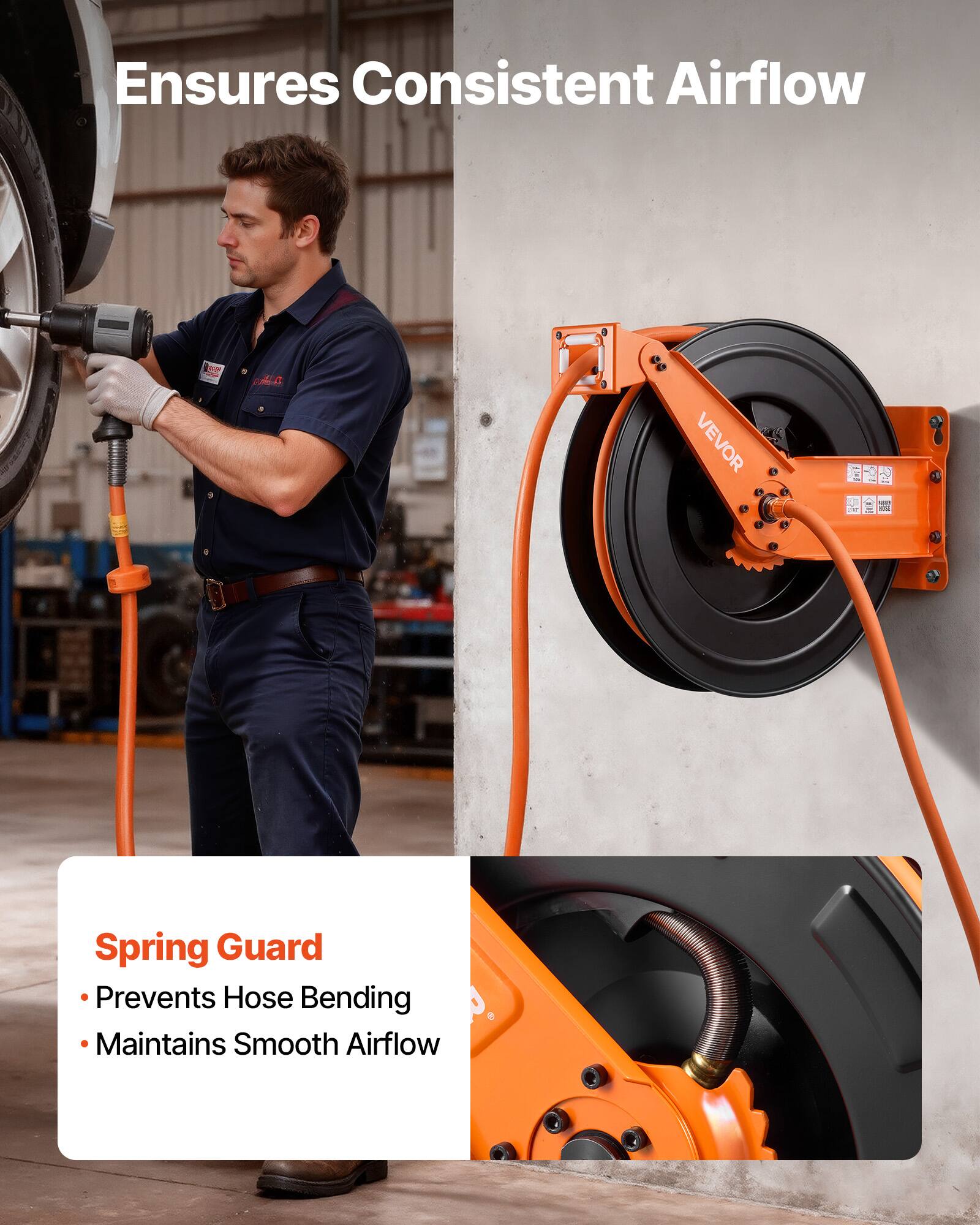 Ensures Consistent Airflow

Spring Guard
- Prevents Hose Bending
- Maintains Smooth Airflow