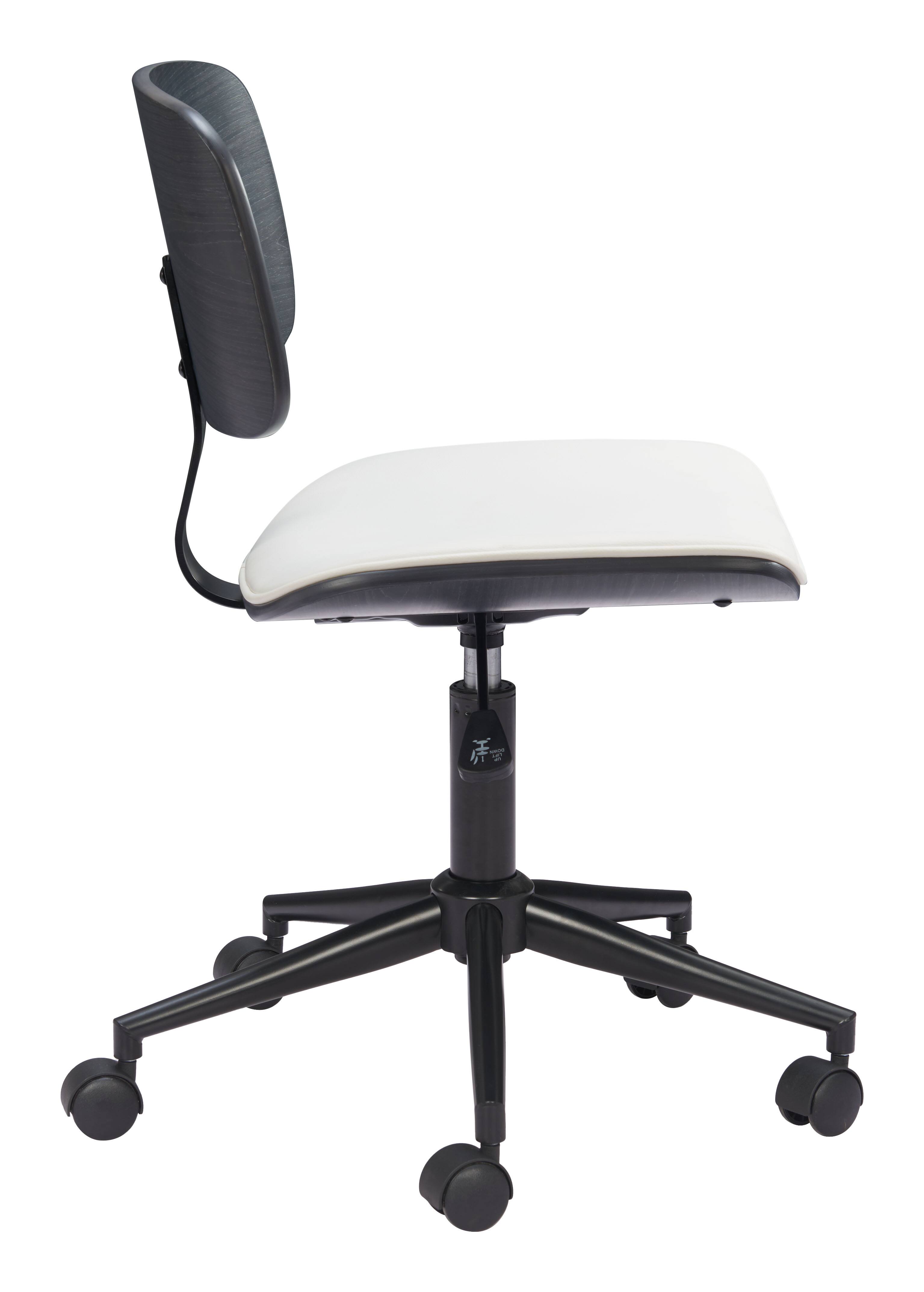 Back. Hivvago - Duravel Office Chair White & Black - White & Black.