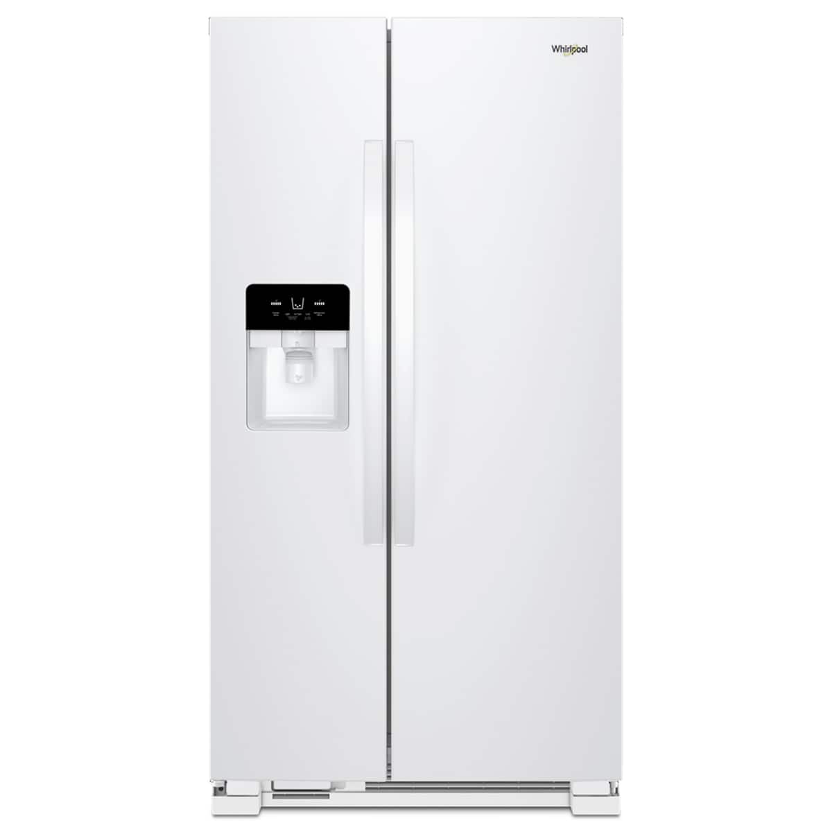 Front. Whirlpool - 21 Cu. Ft. Side-by-Side Refrigerator with LED Interior Lighting - White.