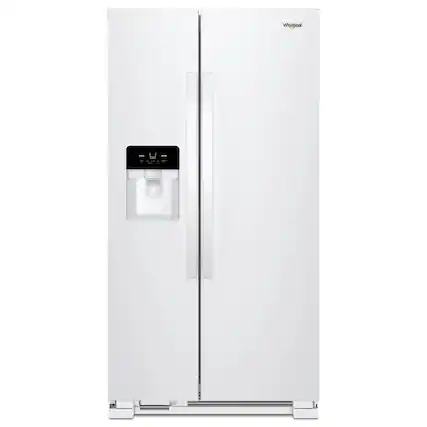 Front. Whirlpool - 33 in. Wide 21 cu. ft. Side-by-Side Refrigerator with LED Interior Lighting - White.
