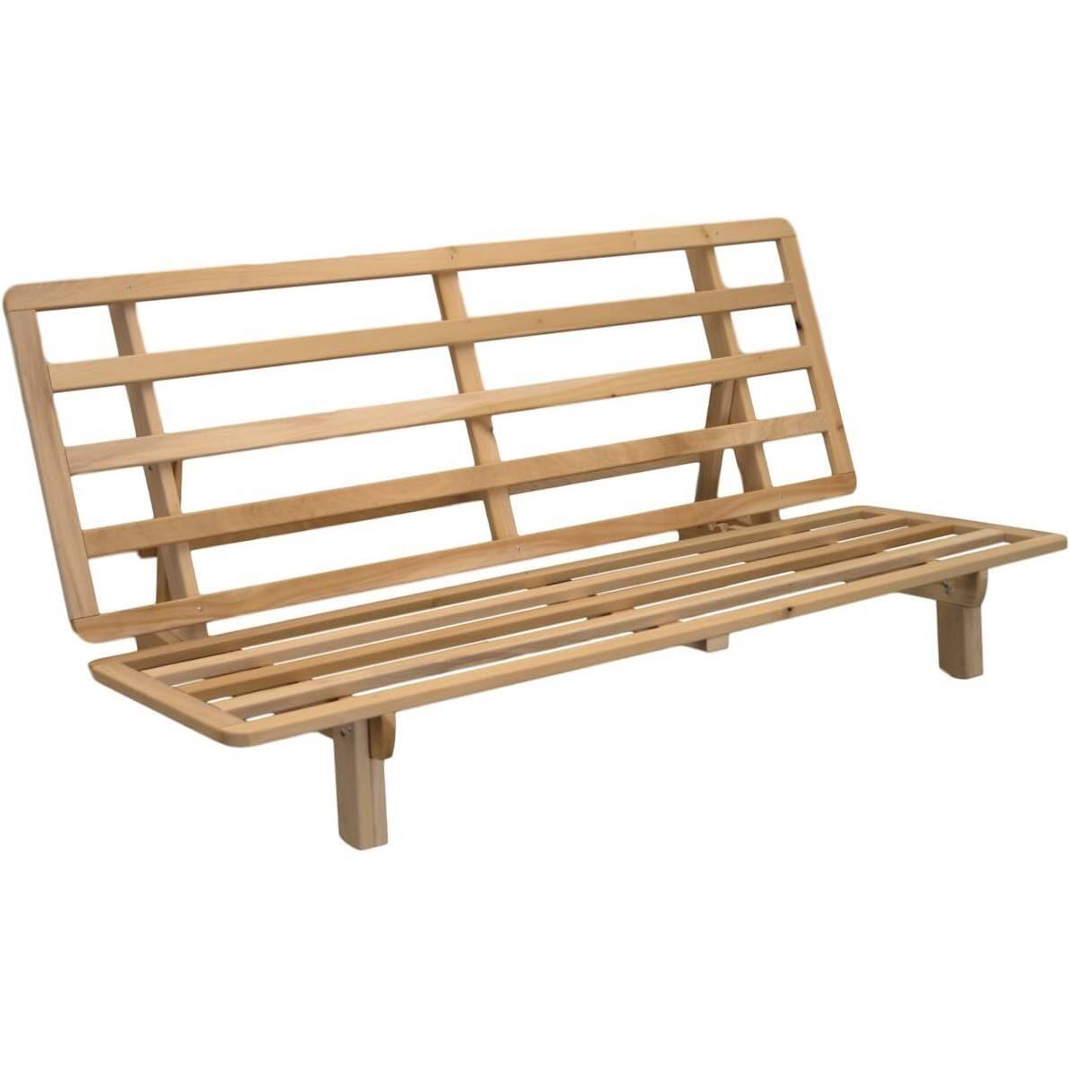 Front. Hivvago - Full size Solid Wood Futon Sofa Bed Frame - Brown.