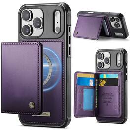 UUCOVER - Detachable Wallet Magnetic Case for Apple iPhone 17 Pro Max Leather+TPU Card Slots RFID Blocking Mag Safe Stand Cover - Purple