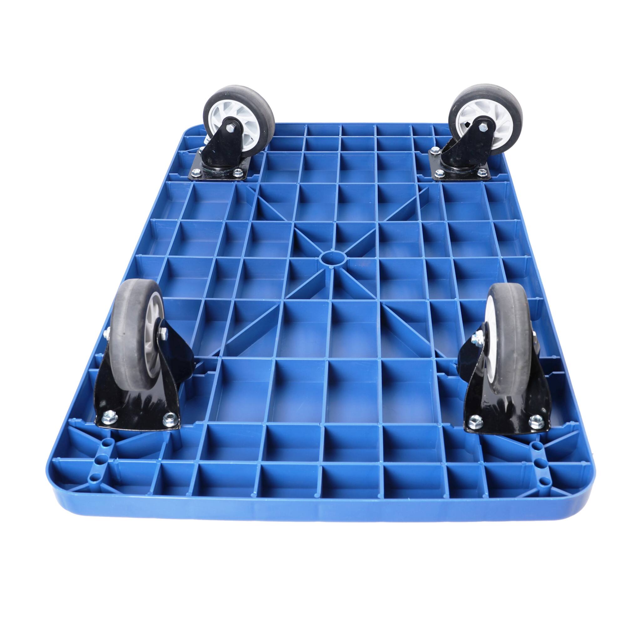 Alt View 6. ELEMENT ACE - Heavy Duty Foldable Platform Cart with Swivel Handle and PU Wheels for Efficient Moving and Hauling - Blue.