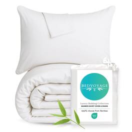 BedVoyage - Duvet Cover 3pc Set - 100% Viscose from Bamboo - Cooling & Lightweight - White